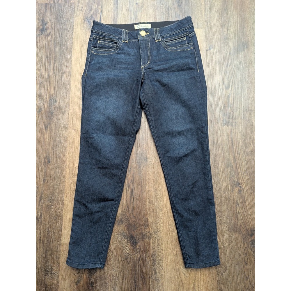 Democracy Ab‎ Technology Jeans 8 Blue Dark Wash Skinny Stretch Mid Rise Denim